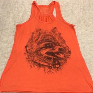 Orange, Pomeranian razorback top